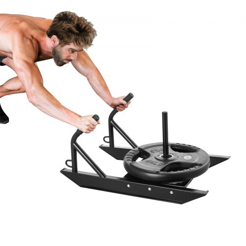 

VEVOR Trineo de Tracción para Entrenamiento con Pesas, Trineo de Entrenamiento de Velocidad y Fuerza con Asa, Acero, para Ejercicios Atléticos y Mejora de la Velocidad, Negro, 690 x 440 x 370 mm