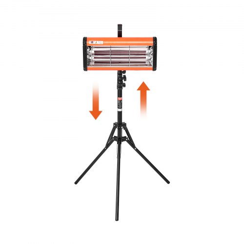 VEVOR Lámpara de curado por infrarrojos, uso dual de mano/soporte, temporización de 2000 W 0-90 min, luz de curado para coche con calefacción automática con soporte, calentadores de cabina de horneado en aerosol de 3,55 pies cuadrados, secador de pintura para reparación in situ