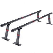 VEVOR Portaequipajes para Coche de Aluminio Barras Transversales Universales Carga de 362,9kg Portaequipajes para Camiones 1,8x0,36x0,2 m con Juego de Herramientas Longitud Ajustable 600-1600 mm Negro