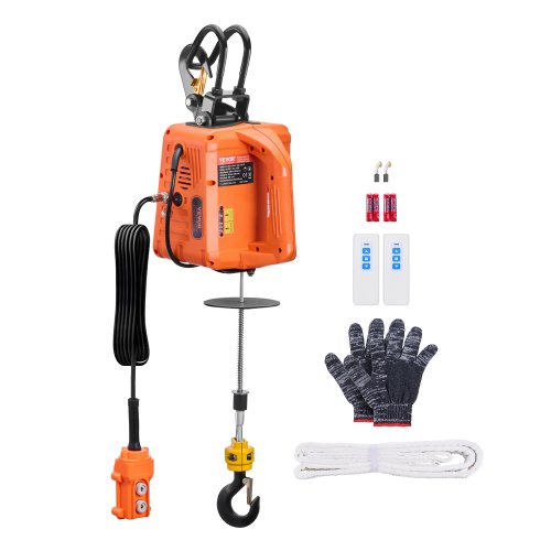 

VEVOR 1500 W 3 en 1 Cabrestante Eléctrico con Cable y Control Remoto Inalámbrico Capacidad de Elevación 500kg Altura de Elevación de 9,1 m Velocidad de Elevación de 4 m/min para Elevación y Remolque