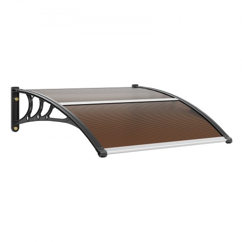 

VEVOR Toldo para Puerta de Entrada 965x1017 mm Marquesina para Puerta Exterior de Policarbonato Toldo para Ventana Soporte de ABS Resistente UPF 50+ Protección contra Rayos UV, Lluvia y Nieve, Marrón