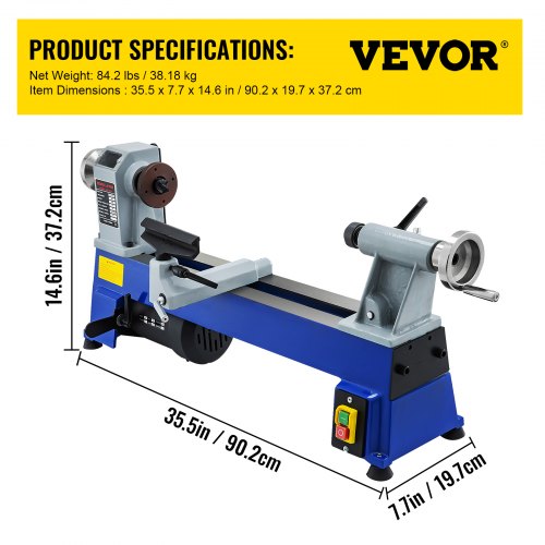 VEVOR Torno de Madera 10\