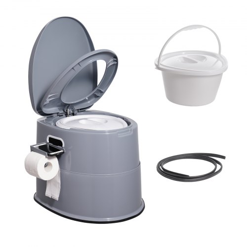 

VEVOR Inodoro Portátil para Acampar con Cubo Interior Extraíble de 5 L y Soporte de Papel Silla Cómoda con Doble Tapa Inodoro de Viaje para Adultos y Niños, Camping al Aire Libre, Coche, Viajes Largos