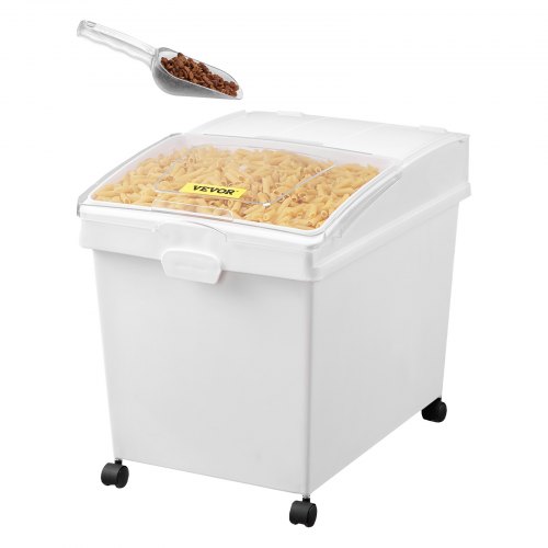 

VEVOR Contenedores para harina y arroz, capacidad de 25 kg, 3 unidades, 35,5 x 50 x 45 cm, triples, color blanco, para cereales y otros productos secos.