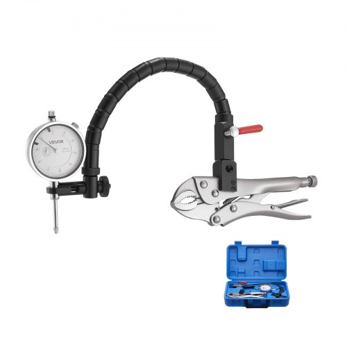 

VEVOR Indicador de Cuadrante, con Brazo Flexible 360° y Abrazadera de Bloqueo 360°, Precisión de Medición 0,03 mm, Rango de Medición de 0 a 25,4 mm, con Estuche, para Mecanizado, Negro y Plata