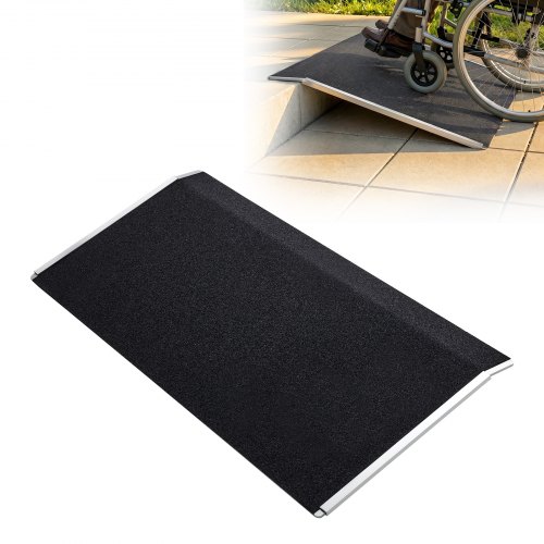 

VEVOR Rampa para Silla de Ruedas de 810 x 390 mm, Rampa de Umbral de Aluminio Antideslizante, Capacidad de Carga 181,4 kg, Plataforma para Puertas, Entradas, Garajes, Andadores, Carros y Scooters