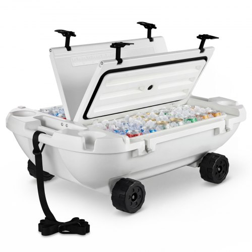 

VEVOR Nevera Flotante 37,9 L Enfriador Flotante para Agua y Tierra con Carcasa Rígida Aislada, Ruedas, Portavasos, Cuerda de Remolque, Asas Laterales para Playa Piscina Barco Bebida Hielo Color Blanco