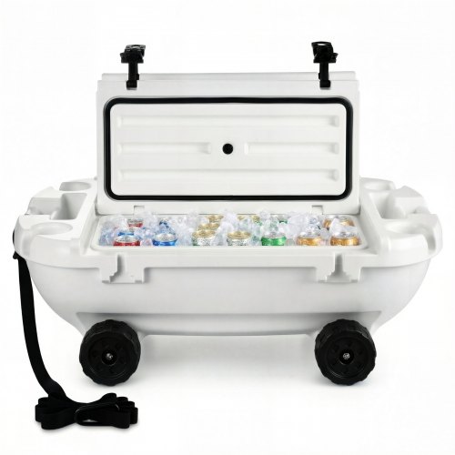 

VEVOR Nevera Flotante 37,9 L Enfriador Flotante para Agua y Tierra con Carcasa Rígida Aislada, Ruedas, Portavasos, Cuerda de Remolque, Asas Laterales para Playa Piscina Barco Bebida Hielo Color Blanco