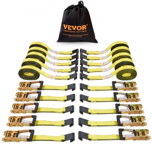 

VEVOR Paquete de 10 correas de amarre con trinquete 10000 lbs 2" x 30' resistente para carga