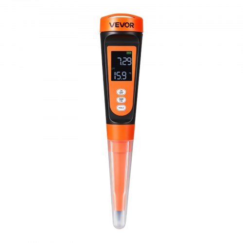 

VEVOR Medidor de pH para Alimentos, Rango de Medición 0-14 de Alta Precisión, a Prueba de Agua IP68, Compensación Automática de Temperatura, pHmetro para Fermentación Masa de Pan Carne Agria Queso
