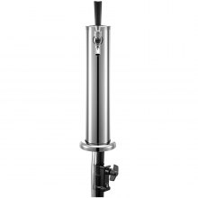 VEVOR Torre de Cerveza de Grifo Simple, 360 x 76 mm Torre de Barril de Cerveza, Diámetro de Base 110 mm Acero Inoxidable Torre para Dispensar Cerveza para Bares, Hoteles, Restaurantes, Cerveza Casera
