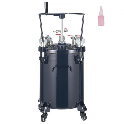 

VEVOR Tanque de pintura a presión de 30 L Bote de pintura a presión Entrada de aire de 6,4 mm Salida de 9,5 mm Ajustable Sistema de pulverización de pintura impermeable de 70 PSI para decoración