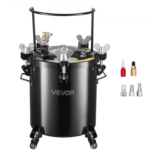 

VEVOR Tanque de Presión para Pintura en Aerosol, 40 L, con 3 Conectores Rápidos UE/AU/EE. UU. para Aficionados al Bricolaje o Artistas de Estudio, 4 Ruedas, hasta 0,55 MPa, 450 x 450 x 740 mm