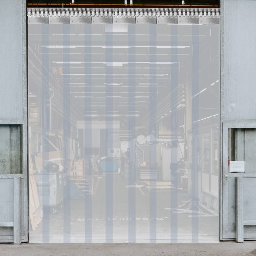 VEVOR Cortina de PVC para Puerta Impermeable Transparente PVC 3x2,5 m 12 Tiras 