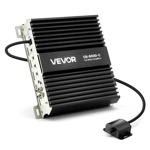 

VEVOR Amplificador Monobloque para Coche de 800 W, 1/2/4 Ohmios, Clase D, con Control Remoto de Nivel de Subwoofer, Filtro de Paso Bajo, Refuerzo de Graves, Cambio de Fase y Control de Volumen