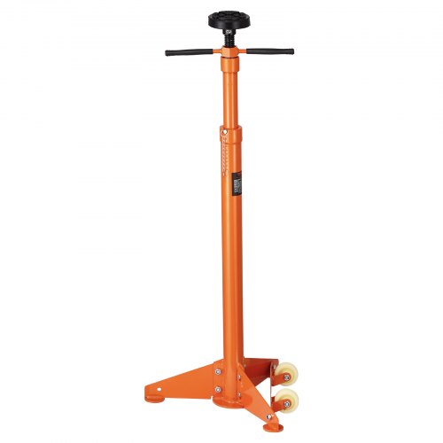 

VEVOR Soporte de Gato para Polipasto Inferior, Capacidad 0,75 T, Elevación de 975 a 1915 mm, Manija Giratoria Montada en Cojinete, Tornillo Roscado Autoblocante, Dos Ruedas, 466 x 460 x 975 mm