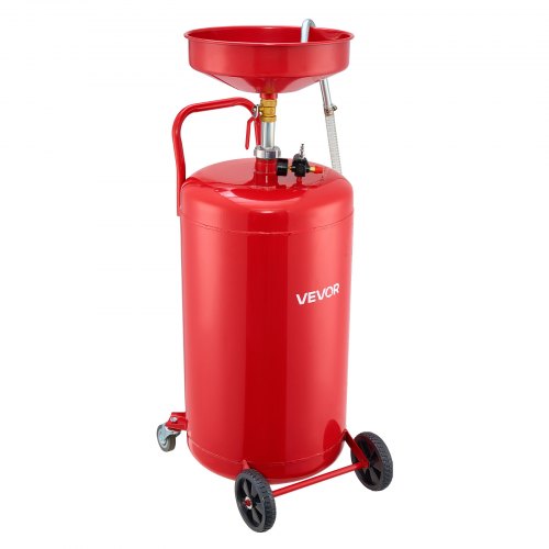 VEVOR Tanque de Drenaje de Aceite Usado, Drenaje de Aceite Portátil Neumático de 95 L con Embudo Ajustable y Ruedas
