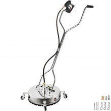VEVOR Limpiador de Superficies a Presión 51 cm Limpiador de Superficies Planas de Acero Inoxidable 304 Hidrolimpiadorade de Alta Presión Máx. 4000 PSI para Pisos de Garajes Aceras Patios de Cemento