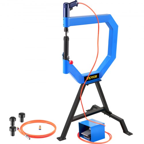 VEVOR Martillo Alisador Neumático 50100 PSI 875-1350 Golpes/min Martillo de Pulido y Alisado Profundidad de Garganta: 495 mm Martillo Alisador de Aire Comprimido Yunque de 1''/2''/3'' con Soporte