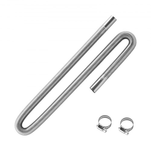 

VEVOR Tubo de Escape para Calentador de Estacionamiento Flexible, con 2 Abrazaderas, Acero Inoxidable, con Sección Transversal para Calentadores Diésel de 2/5/8 kW, Φ 25 x 1190 mm, 1 ud, Plata