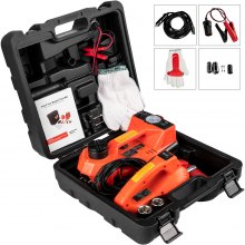 Gato Eléctrico para Coche Gato Automático del Coche 12V DC 5T (11023lb) con Bomba de Inflado de Llave de Impacto Eléctrica y Linterna