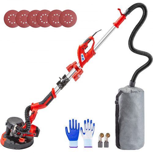 

VEVOR Lijadora de Pared 850 W, Pulidora de Obra Seca 850 W, Lijadora Telescópica para Paredes y Techos, Lijadora Jirafa, Ideal para Lijar Techos y Paredes, Plegable con focos LED en el mango y Bolsa de Vacío