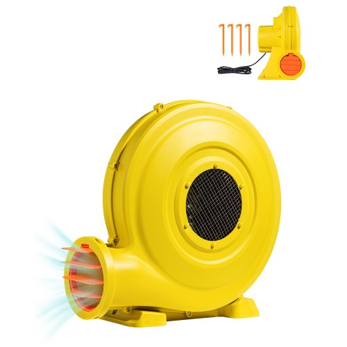 

VEVOR Soplador de Aire para Castillos Inflables, 870 W y 950 W, 1,3 HP, Bomba Comercial, Ventilador Eléctrico 3300 RPM, Perfecto a Castillos Inflables, Toboganes de Agua, Amarillo, 420 x 240 x 420 mm