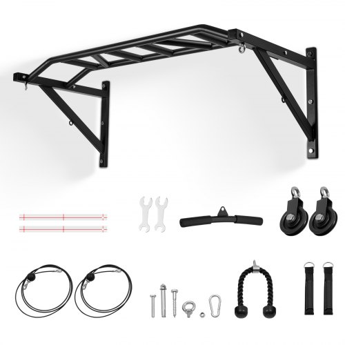 

VEVOR Barra de Dominadas de Pared con Agarre Múltiple, para Entrenamiento de Parte Superior del Cuerpo con Accesorios para Dominadas Laterales, Carga 200 kg, para Gimnasio, 1260 x 586 x 456 mm