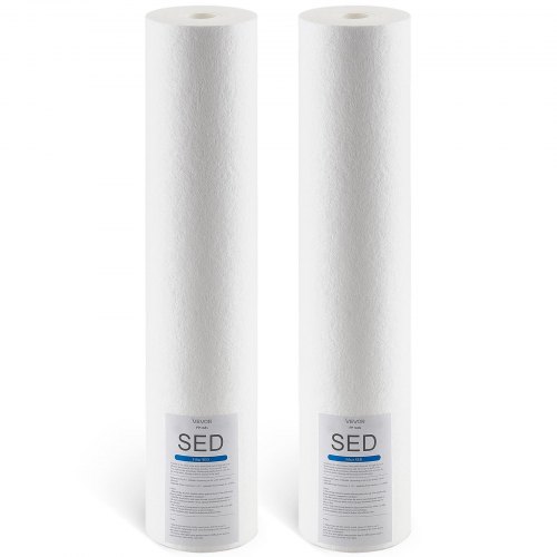 

VEVOR Cartucho de Repuesto para Filtro de Agua de 3 Etapas para Toda la Casa, Sedimentos de Polipropileno, Reduce la Arena, el Óxido, el Cloro, el Mal Sabor y el Olor, 115 x 115 x 507 mm, 2 uds