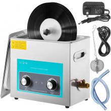 VEVOR Limpiador Ultrasónico 6L Limpiador para Discos de Vinilo con Cesta Limpiador Ultrasónico Profesional Temporizador y Calentador 40kHz 180W Limpiador Ultrasónico de Acero Inoxidable 720 grados/min