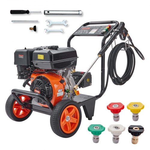 

VEVOR Lavadora a presión de gas, 4400 PSI 4,0 GPM, Lavadora a presión de gas con bomba de cobre, pistola rociadora y varilla de extensión, 5 boquillas de conexión rápida, para limpieza de automóviles