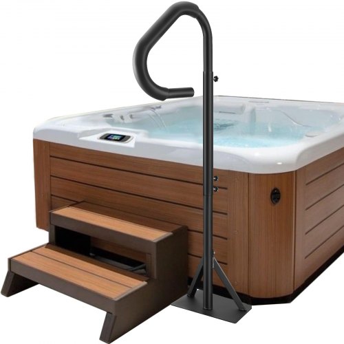 

VEVOR Pasamanos Lateral para Spa 54,2x37x160 cm Pasamanos de Jacuzzi Giratorio de 360​​​​° Altura Ajustable 122,92-160 cm Carga 272 kg Base de Montaje Deslizante de Aluminio Antioxidante para Bañera