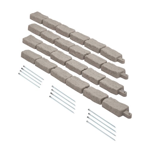 

VEVOR Borde de Piedra Artificial para Jardín 1180 x 95 x 57 mm, 4 PCS Borde de Césped Realista Flexible del Tamaño de un Ladrillo con Púas de Anclaje, para Caminos de Acceso y Pasarelas, Beige