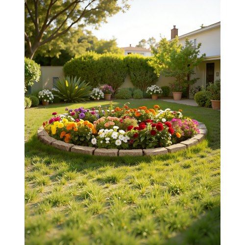 

VEVOR Borde de Piedra Artificial para Jardín 1180 x 95 x 57 mm, 4 PCS Borde de Césped Realista Flexible del Tamaño de un Ladrillo con Púas de Anclaje, para Caminos de Acceso y Pasarelas, Beige
