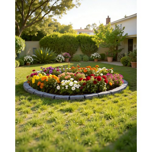 

VEVOR Borde de Piedra Artificial para Jardín 1180 x 95 x 57 mm, 4 PCS Borde de Césped Realista Flexible del Tamaño de un Ladrillo con Púas de Anclaje, para Caminos de Acceso y Pasarelas, Gris