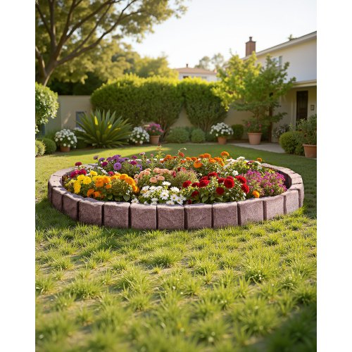 

VEVOR Borde de Piedra Artificial para Jardín 1190 x 100 x 155 mm, 4 PCS Borde de Césped Realista Flexible del Tamaño de un Ladrillo con Púas de Anclaje, para Caminos de Acceso y Pasarelas, Marrón