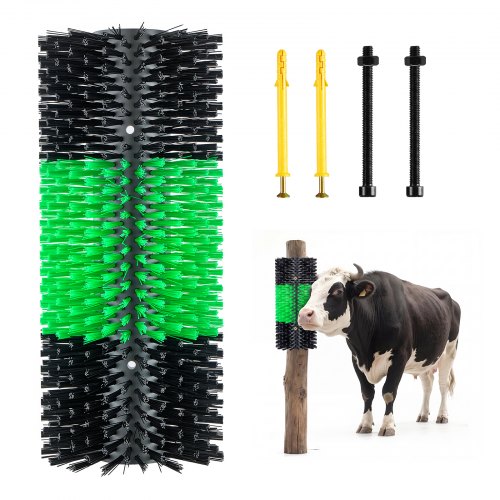 

VEVOR Cepillo Rascador para Ganado, Paquete de 1 Pieza, Raspador para Caballos Vacas Ovejas, 430 x 190 mm, con Tornillos de Instalación, Cepillo para Ganadería Campos Granjas, Color Verde y Negro