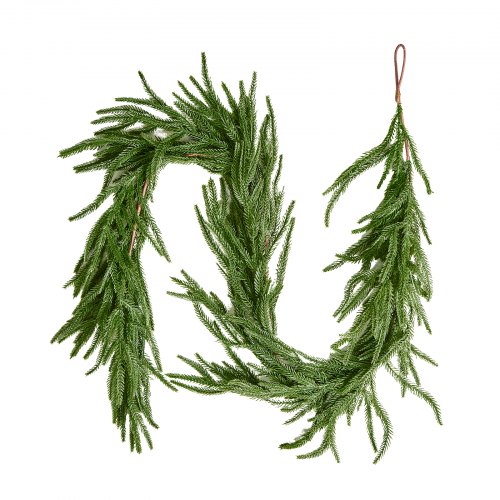

VEVOR Guirnalda Navideña de Pino Largo de 1524 mm Guirnalda Artificial de Plantas Decoración para Navidad en Interior y Exterior Ramas de Pino Corona para Escaleras, Chimeneas, Puertas, Barandillas