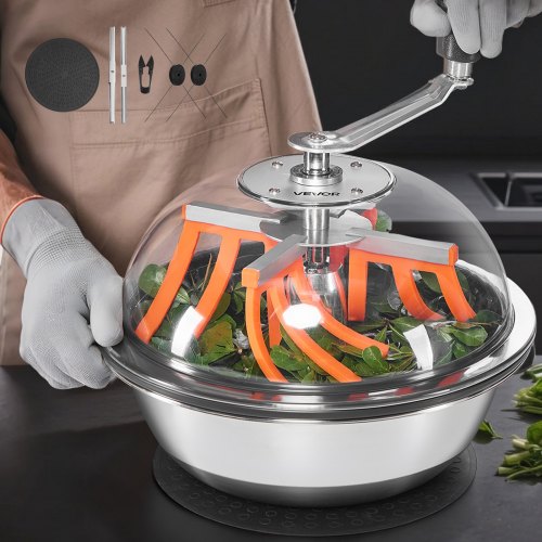 

VEVOR Máquina Recortadora de Cuenco de Hojas Manual 330 mm Recortadora de Cuenco de Hoja de Brote con Tapa Transparente y 3 Rejillas de Acero Inoxidable para Brotes de Flores, Hierbas Aromáticas