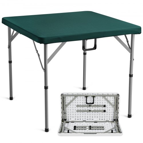 

VEVOR Mesa Mahjong, Mesa de Cartas Plegable por la Mitad para 4 Jugadores con Tablero Verde, Mesa de Dominó Cuadrada Plegable Portátil con Asa de Transporte para Acampar al Aire Libre, Fiesta