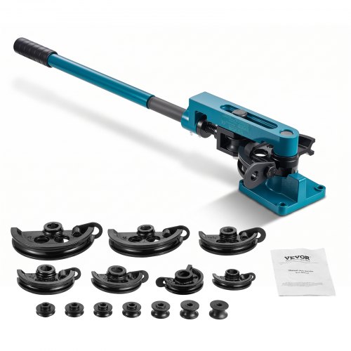 VEVOR Dobladora de Tubos Universal, Dobladora de Tubos, Dobladora de Tubos Acero, Dobladora Manual de Acero al Carbono, Dobladora de Tubos Manual, con 7 Dados, Diámetro de Tubería de 10 mm-25 mm