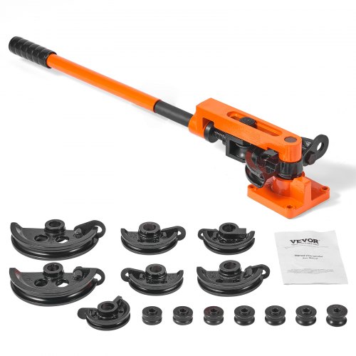 VEVOR Dobladora de Tubos Manual Dobladora de Tubos con Carraca 10-25 mm 7 Matrices para Doblar Tubos de Cobre y Aluminio a 180° para HVAC Aire Acondicionado Frigorífico Automóviles