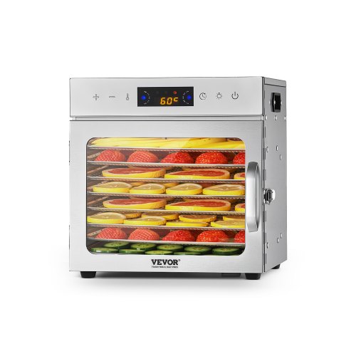 

VEVOR Deshidratador de Alimentos 8 Bandejas de Acero Inoxidable Secador de Alimentos Eléctrico 400 W con Temperatura Ajustable y Temporizador de 24 Horas para Cecina, Frutas, Verduras, Hierbas