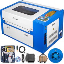 VEVOR 50 W Máquina de Grabado Láser CO2 USB 300 x 500 mm Grabador de Láser 500 mm/s Herramienta de Corte Rueda Giratoria LCD Láser Engraving Machine Láser CO2 para Vidrio, Madera, Plástico, Cuero