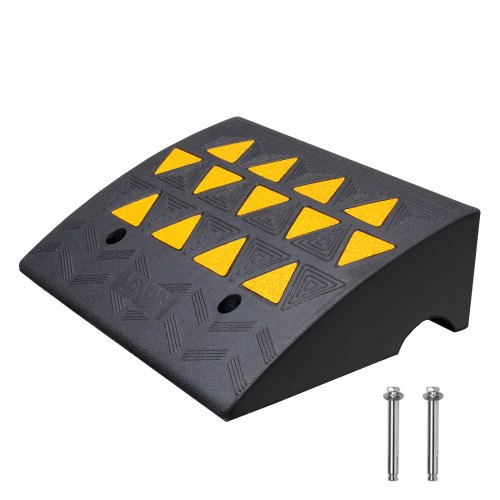 VEVOR Rampa de Umbral Altura 15,2 cm Rampa de Goma para Acera Carga de 15 T Rampa de Acceso para Sillas de Ruedas con Estructura de Malla Estable para Paso Coches Motos Bicicletas 49,1x37x15,2 cm