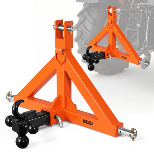 

VEVOR Enganche de Remolque de 3 Puntos, Receptor de 508 mm, Accesorios de Gancho y Bolas de Remolque, Adaptador para Tractores de Categoría 1, Kubota Ford Mahindra John Deere Yanmar Massey Ferguson