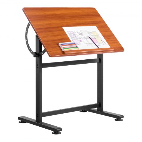 

VEVOR Mesa de Dibujo, Mesa de Artista Portátil de 60 x 90 x 91 cm con Estructura en H Negra y Escritorio Marrón, Ajustable de 0° a 90°, Escritorio de Madera para Pintura, Lectura, Escritura