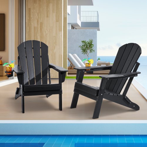 

VEVOR 2 Juegos de Sillas Adirondack de Jardín para Terraza 800x755x915 mm Negra