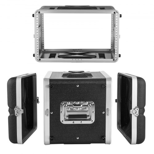 

VEVOR Maleta para Rack 6U Profundidad de 310 mm, Caja de Soporte de Sonido con Construcción ABS, Cierres Empotrados, Carcasa para Audio, Cubierta Frontal y Trasera Desmontables, para Amplificador