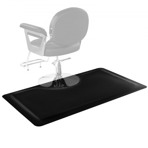 

VEVOR Alfombrilla de Peluquería Rectangular, Antifatiga, de PVC y NBR, con Corte Redondo, Bordes Biselados Antirretroceso y Base Antideslizante, Fácil de Limpiar, 1525 x 910 x 13 mm, Negro Mate